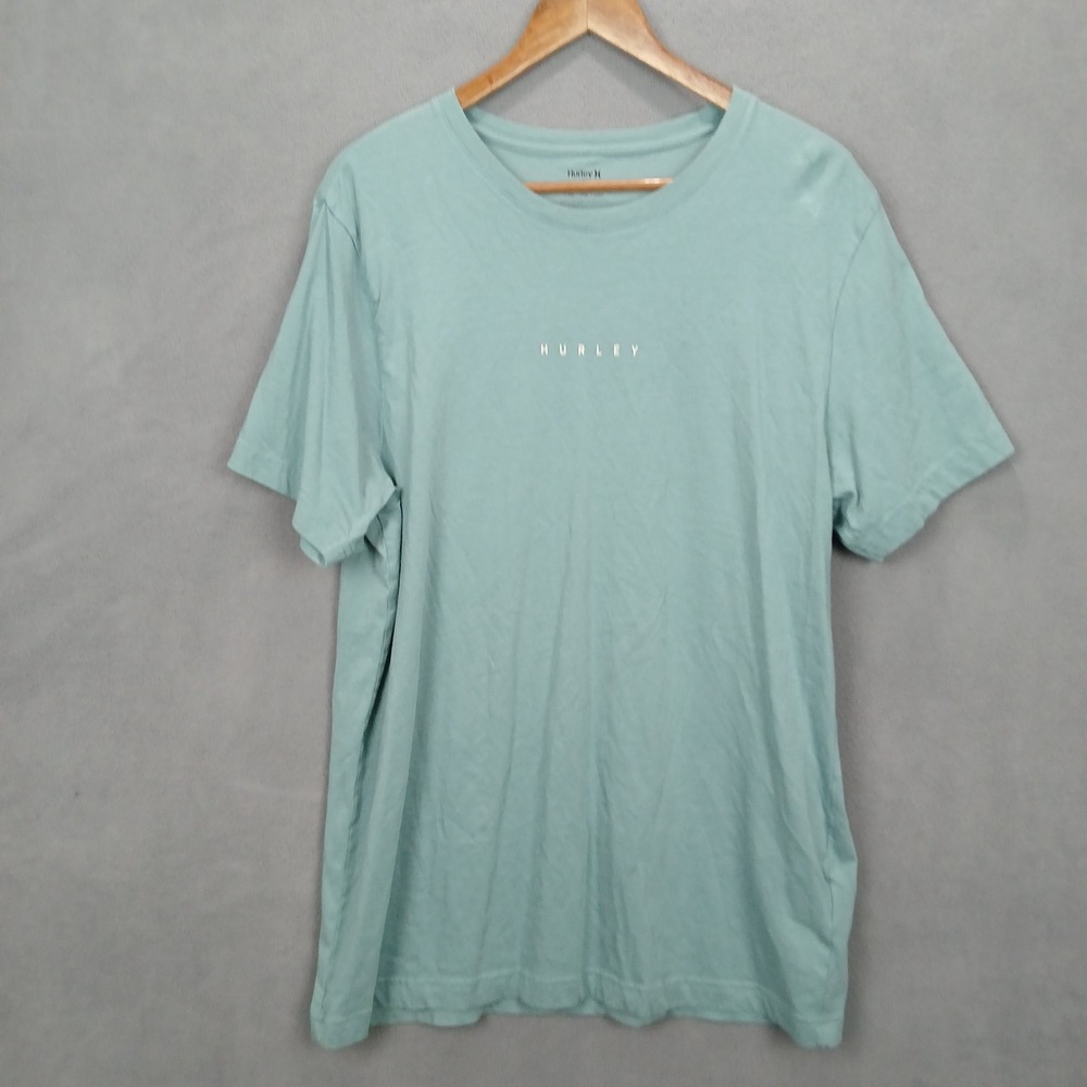 Hurley T-Shirt Mens XL Turquoise Graphic Logo Cotton Regular Fit Everyday Wear